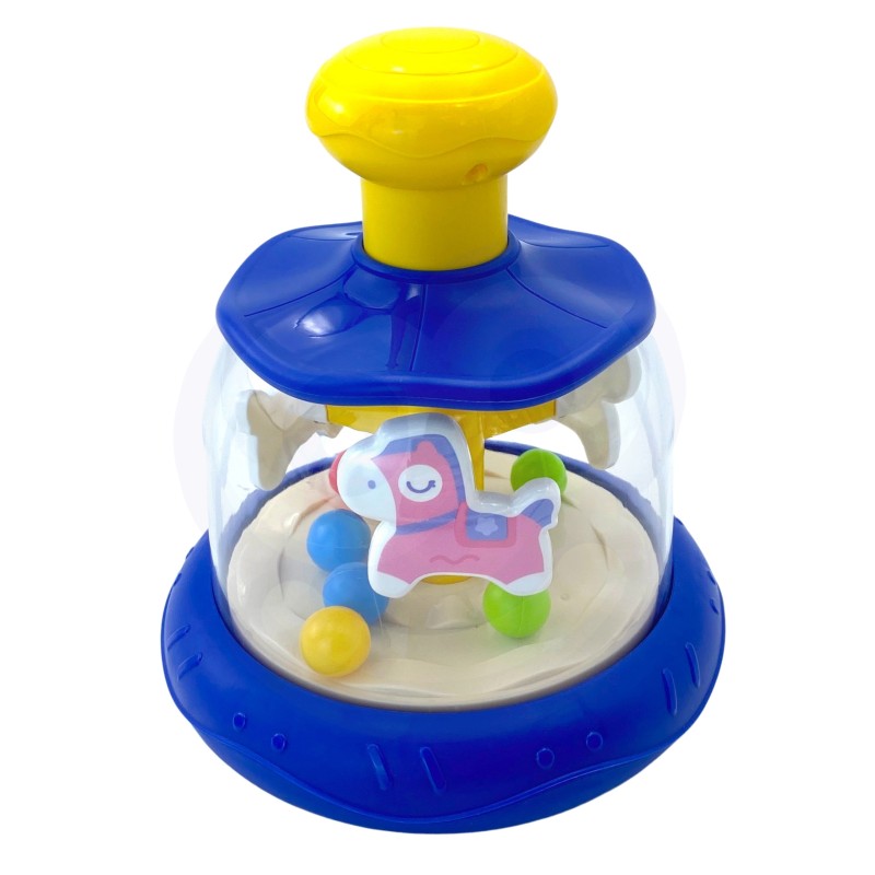 WOOPIE BABY Farebný Kolotoč s Koníkmi a Loptičkami Modrý
