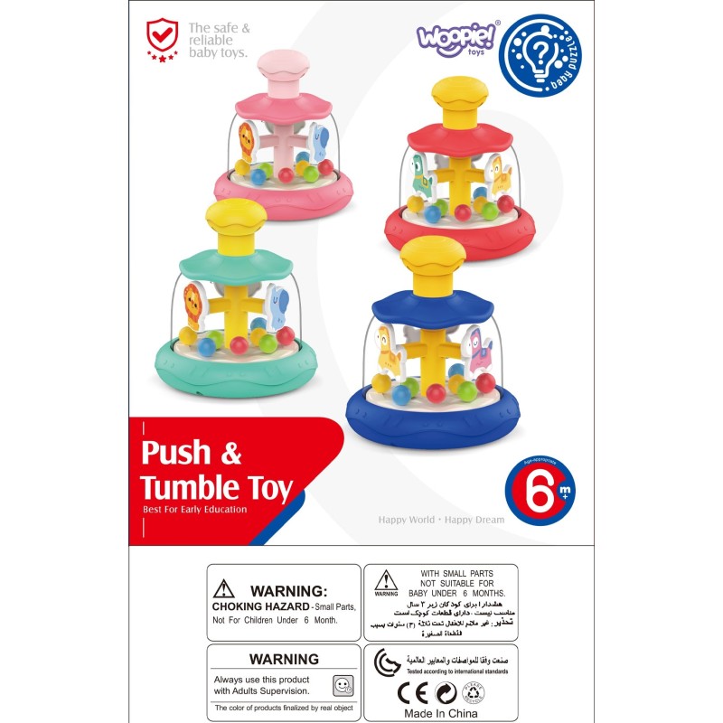 WOOPIE BABY Farebný Kolotoč s Koníkmi a Loptičkami Modrý