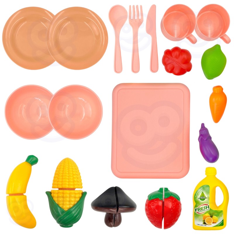 WOOPIE Detská Kuchynka s Tečúcou Vodou a Príslušenstvom - Modrá