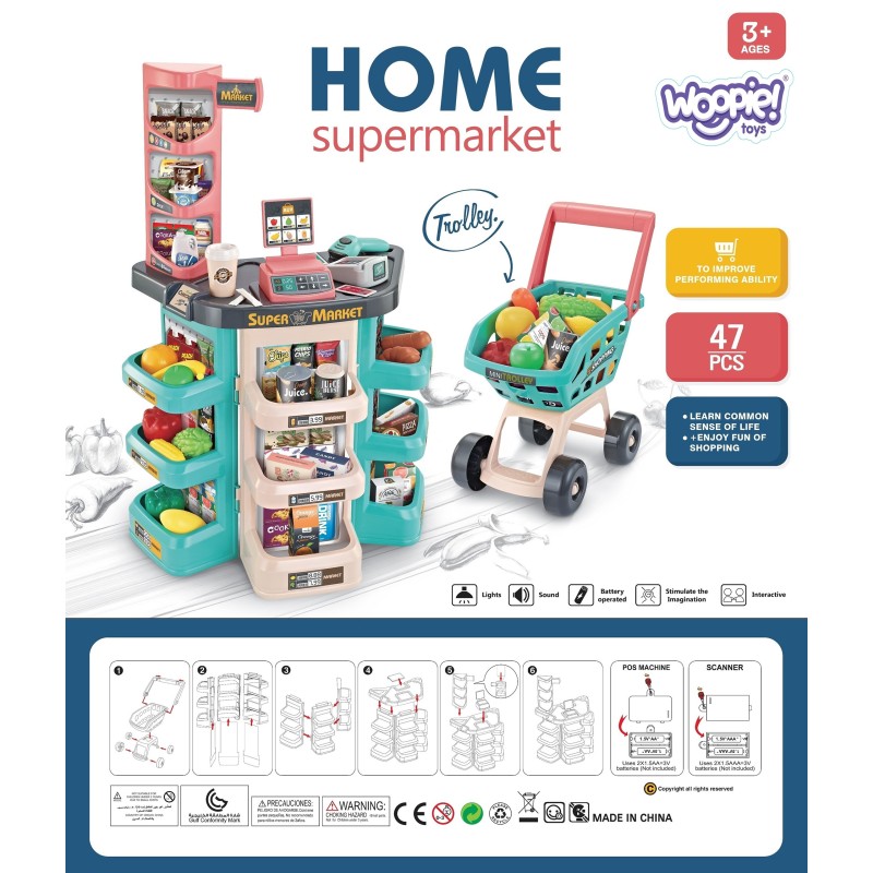 WOOPIE Obchod Supermarket s Príslušenstvom 47 Dielov