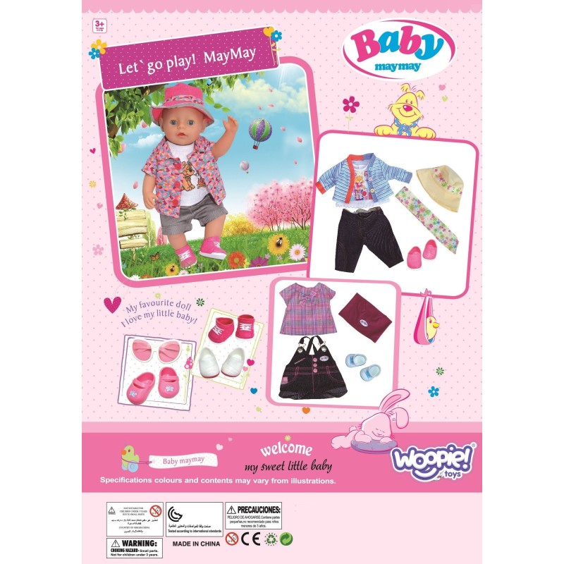WOOPIE Súprava oblečenia pre bábiky 43 - 46 cm ružová