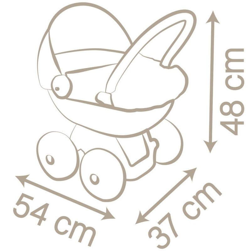 SMOBY Baby Nurse Hlboký Kočík pre Bábiky s Plastovou Clonou