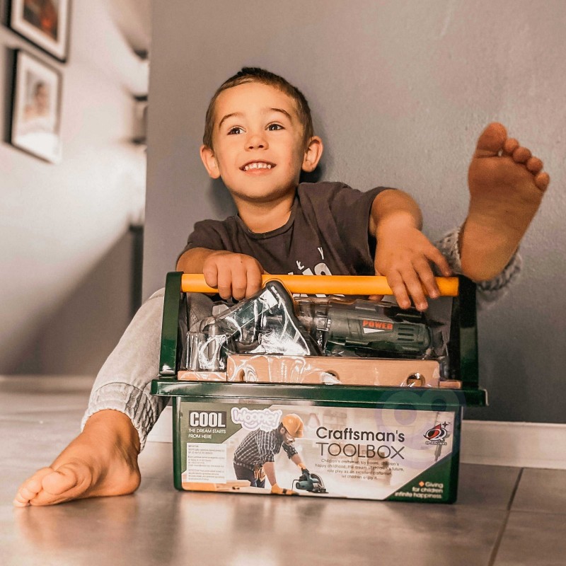 WOOPIE Veľká Skrinka s Náradím pre Deti 15 ks.