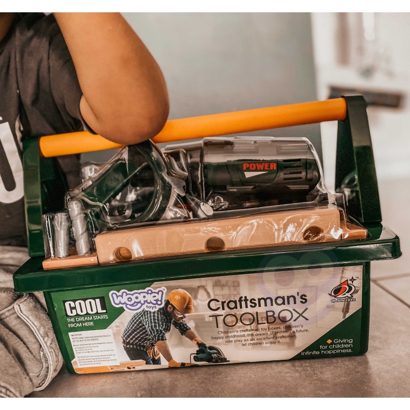 WOOPIE Veľká Skrinka s Náradím pre Deti 15 ks.