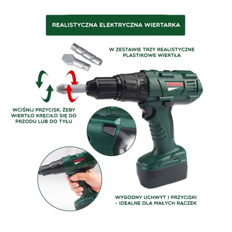 WOOPIE Veľká Skrinka s Náradím pre Deti 15 ks.