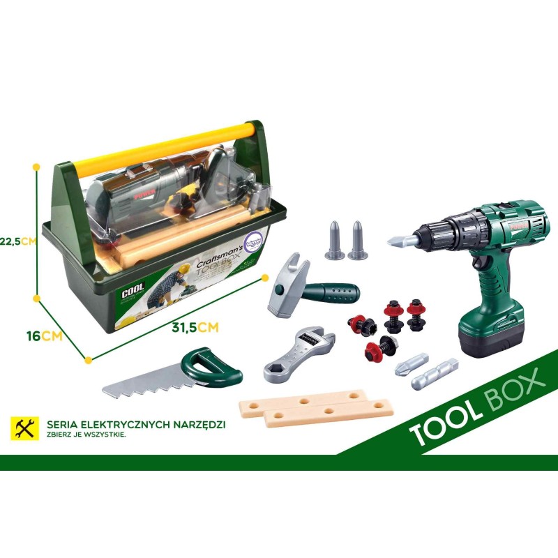 WOOPIE Veľká Skrinka s Náradím pre Deti 15 ks.