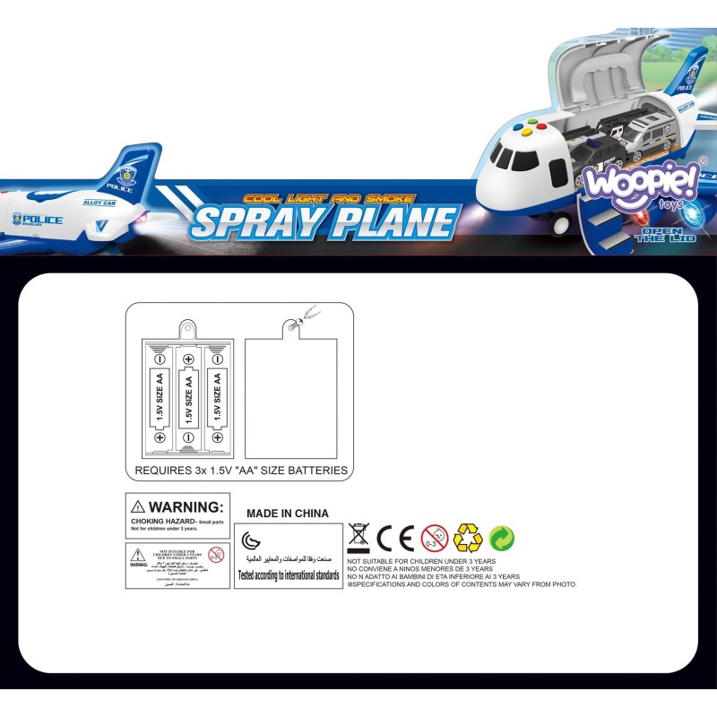 WOOPIE Interaktívne Policajné Lietadlo s Funkciou Pary