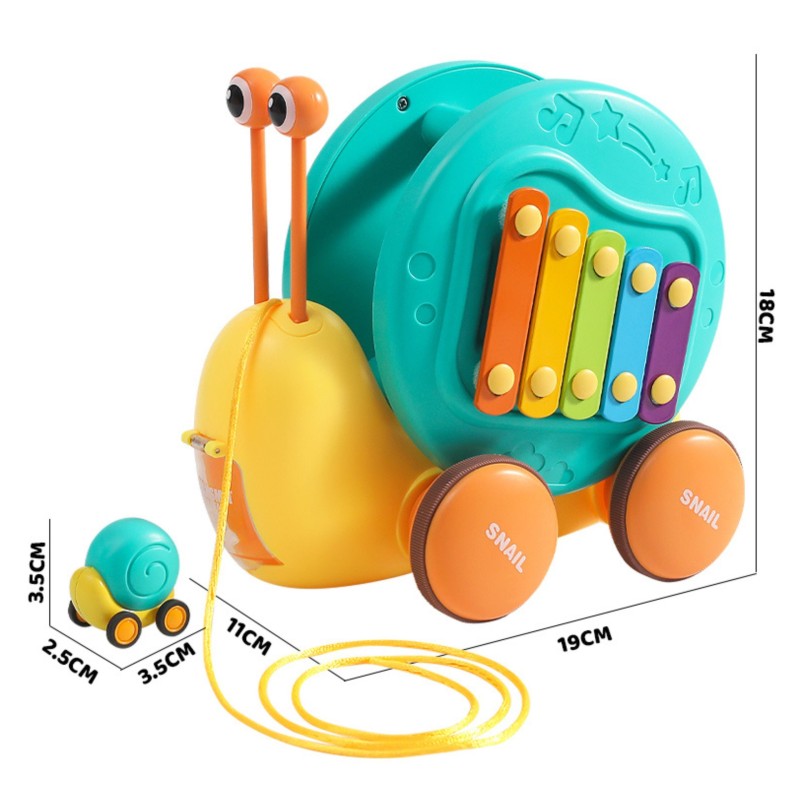 WOOPIE Interaktívny Hudobný Slimák na Ťahanie - Červený