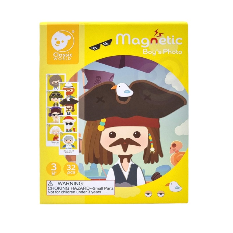 CLASSIC WORLD Magnetické Puzzle na Obliekanie - Chlapec 32 Dielov