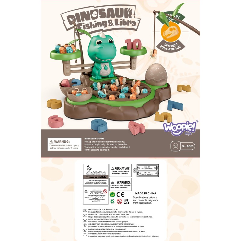 WOOPIE Váha - Hra na Počítanie a Chytanie Dinosaurov