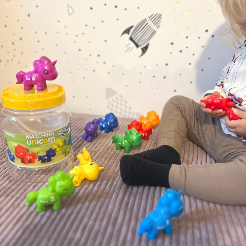 WOOPIE Skladacie Montessori Figúrky - Jednorožce 10 ks. Čísla