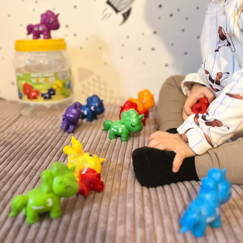 WOOPIE Skladacie Montessori Figúrky - Jednorožce 10 ks. Čísla
