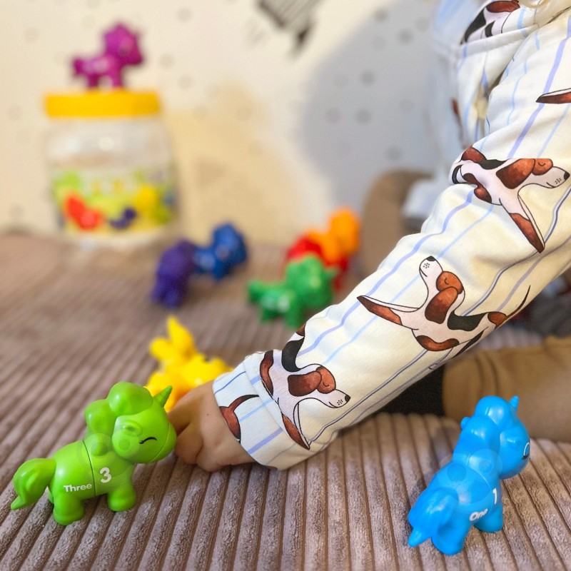 WOOPIE Skladacie Montessori Figúrky - Jednorožce 10 ks. Čísla