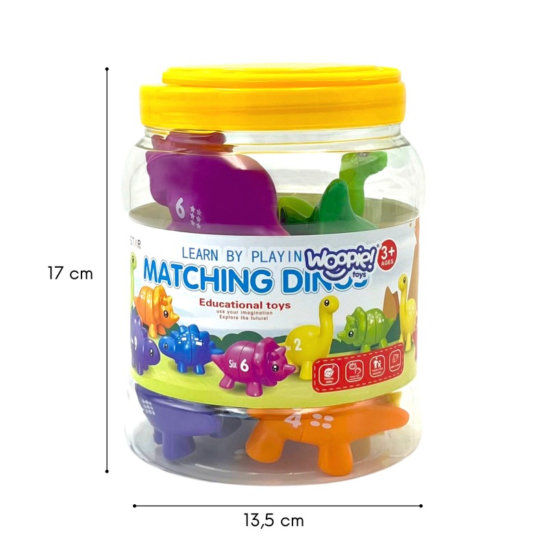 WOOPIE Skladacie Montessori Figúrky - Dinosaury 10 ks. Čísla