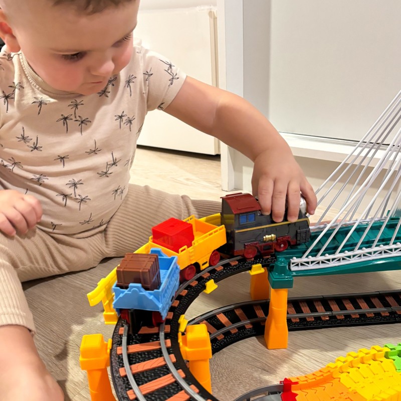 WOOPIE Elektrická Železnica a Závodná Dráha XXL 2v1