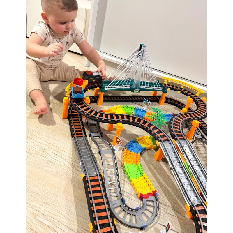 WOOPIE Elektrická Železnica a Závodná Dráha XXL 2v1