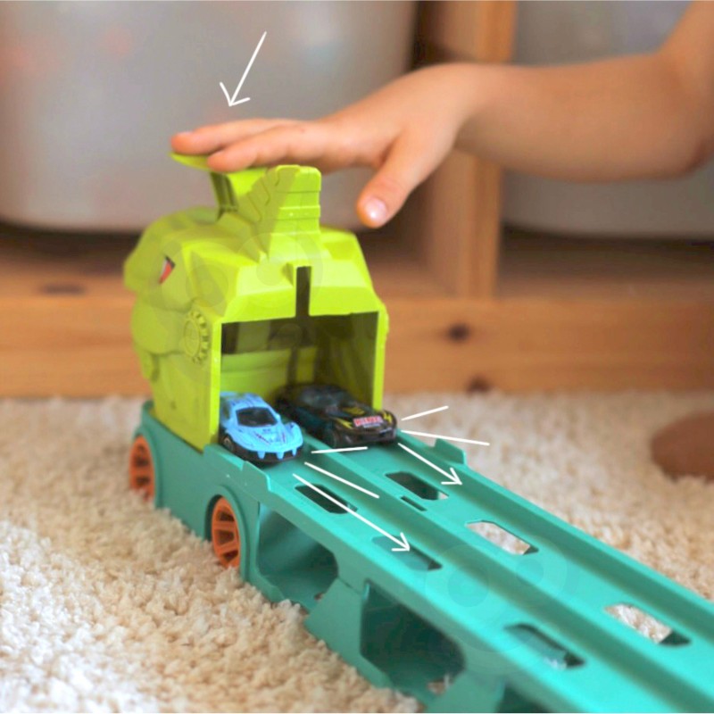 WOOPIE Skladací Dino Kamión s Autodráhou a Autíčkami