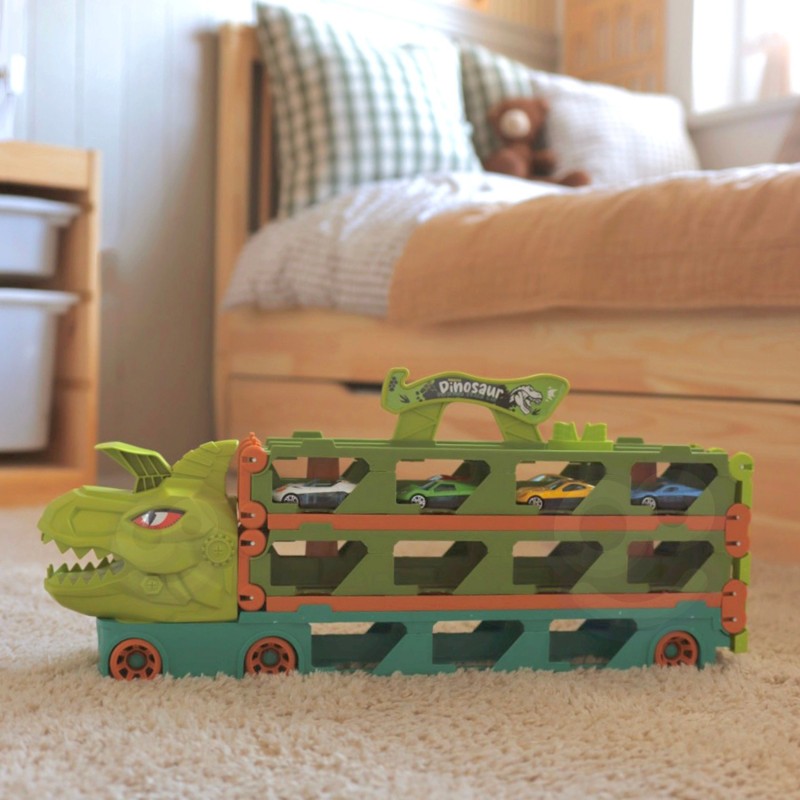 WOOPIE Skladací Dino Kamión s Autodráhou a Autíčkami