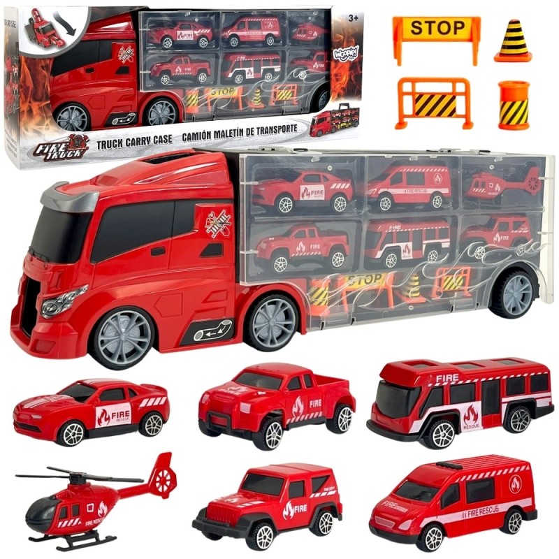 WOOPIE Hasičksý Kamión Transporter s Vozidlami 3v1
