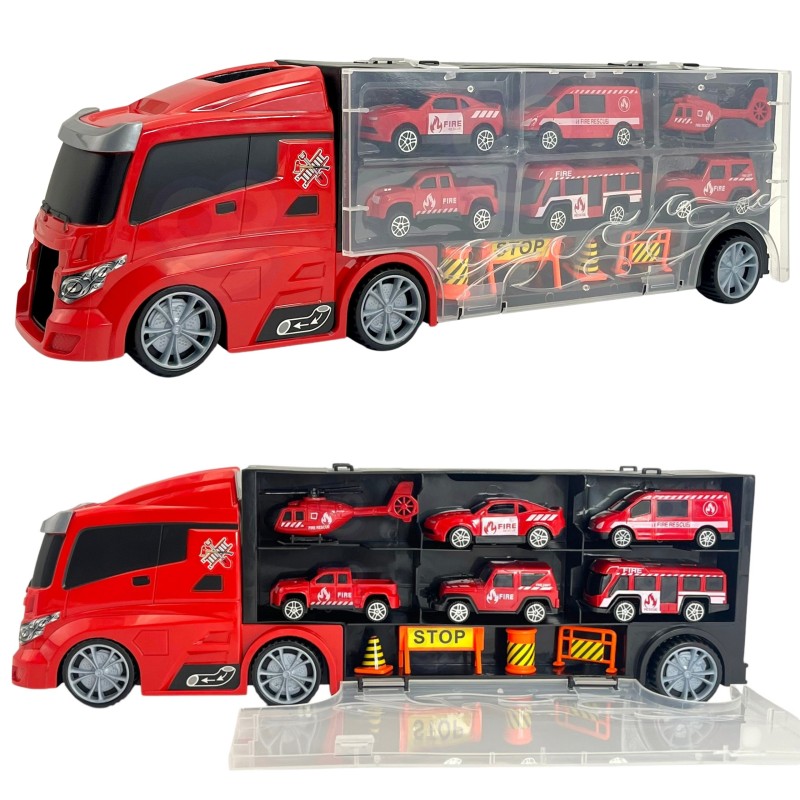 WOOPIE Hasičksý Kamión Transporter s Vozidlami 3v1