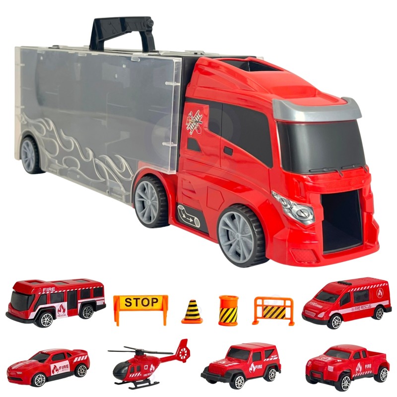 WOOPIE Hasičksý Kamión Transporter s Vozidlami 3v1