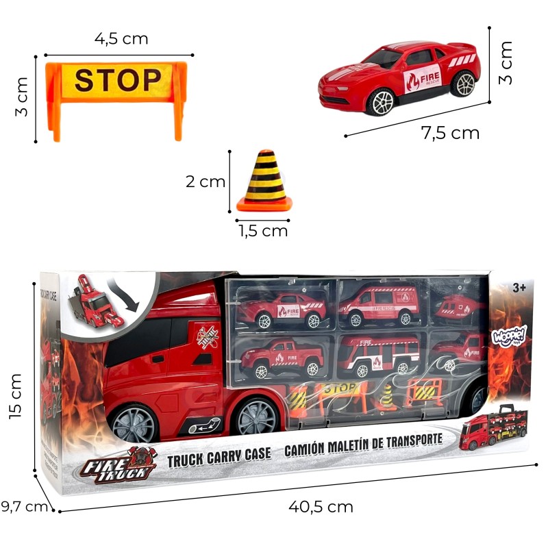 WOOPIE Hasičksý Kamión Transporter s Vozidlami 3v1