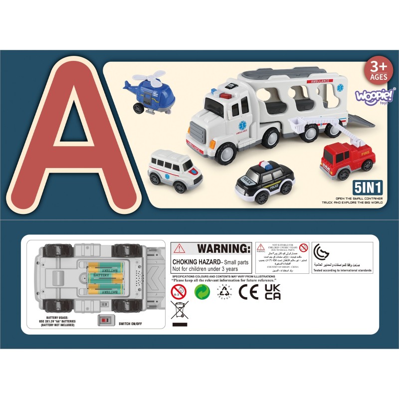 WOOPIE Odťahová Služba Sada 5 Áut- Záchranná Služba