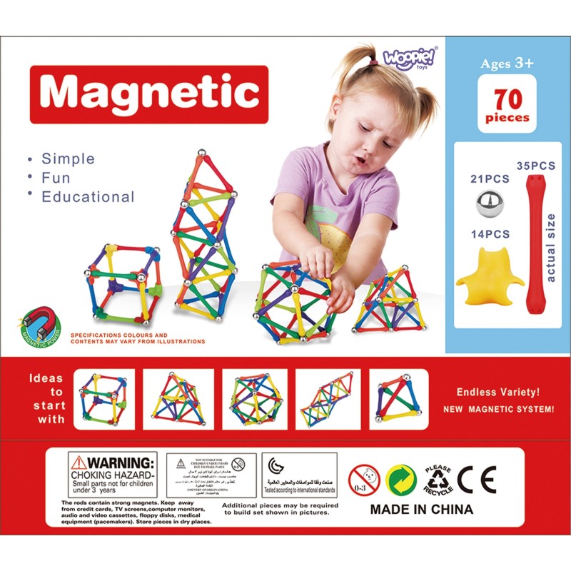 WOOPIE Kreatívne Magnetické Skladačky 70 ks.