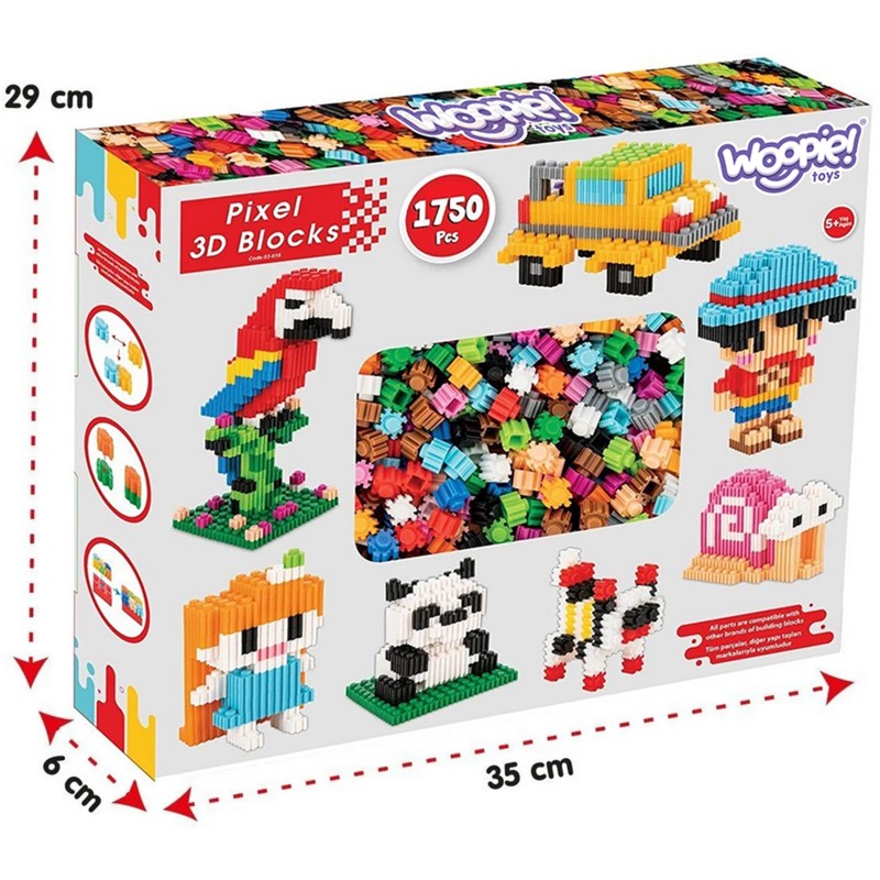 WOOPIE Kreatívna Stavebnica 3D PIXEL 1750 ks.