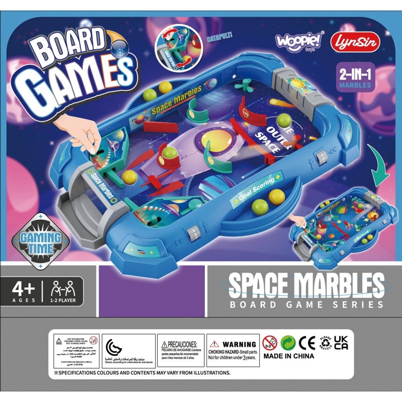 WOOPIE Zručnostná Hra Flipper "Vesmírne Loptičky" 2v1