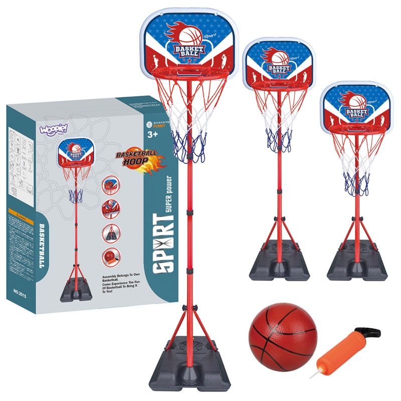 WOOPIE Nastaviteľný Basketbalový Kôš 90-170cm + Lopta
