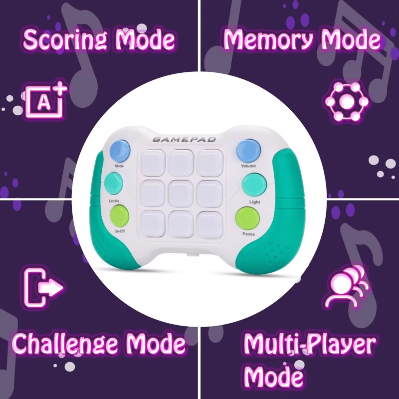 WOOPIE Hra POP IT Fidget Toy Gamepad Interaktívna Antistresová Hračka - Modrá