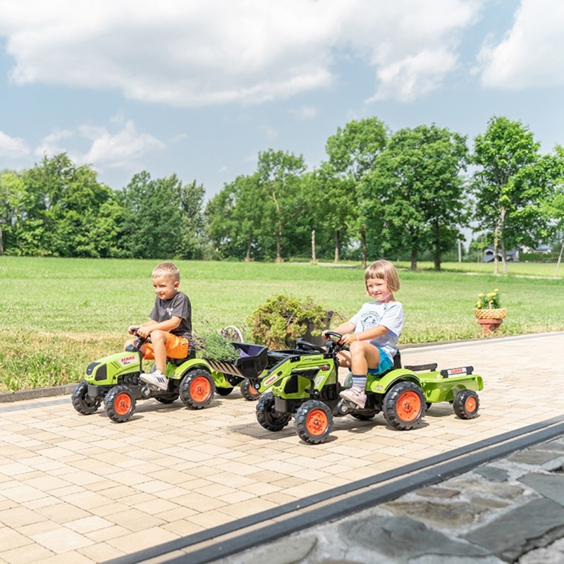 FALK Claas Pedálový Traktor s vlečkou a lyžicou
