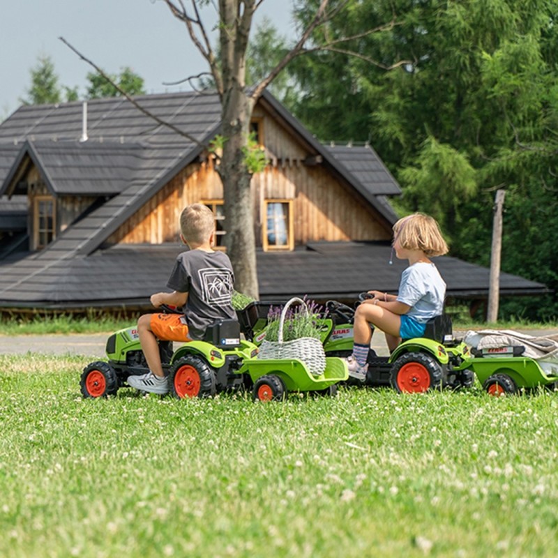 FALK Claas Pedálový Traktor s vlečkou a lyžicou