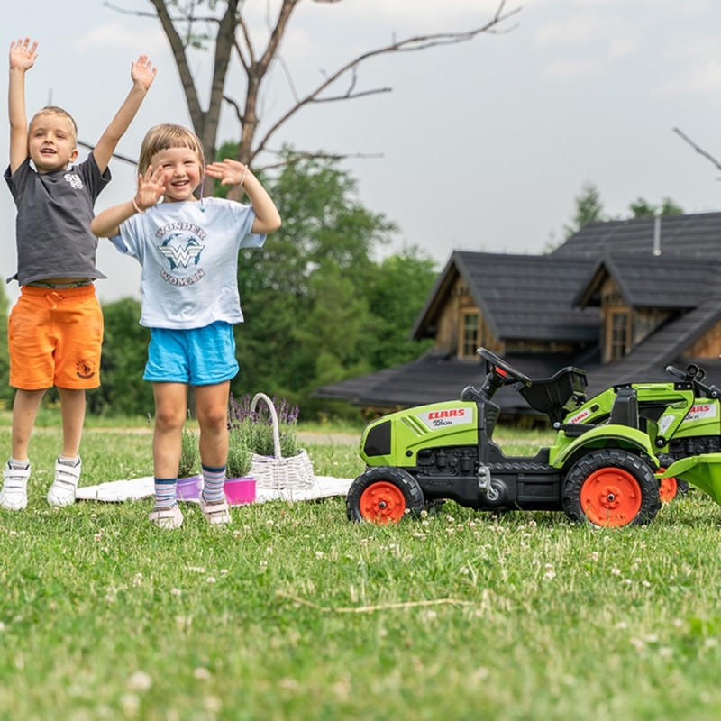 FALK Claas Pedálový Traktor s vlečkou a lyžicou