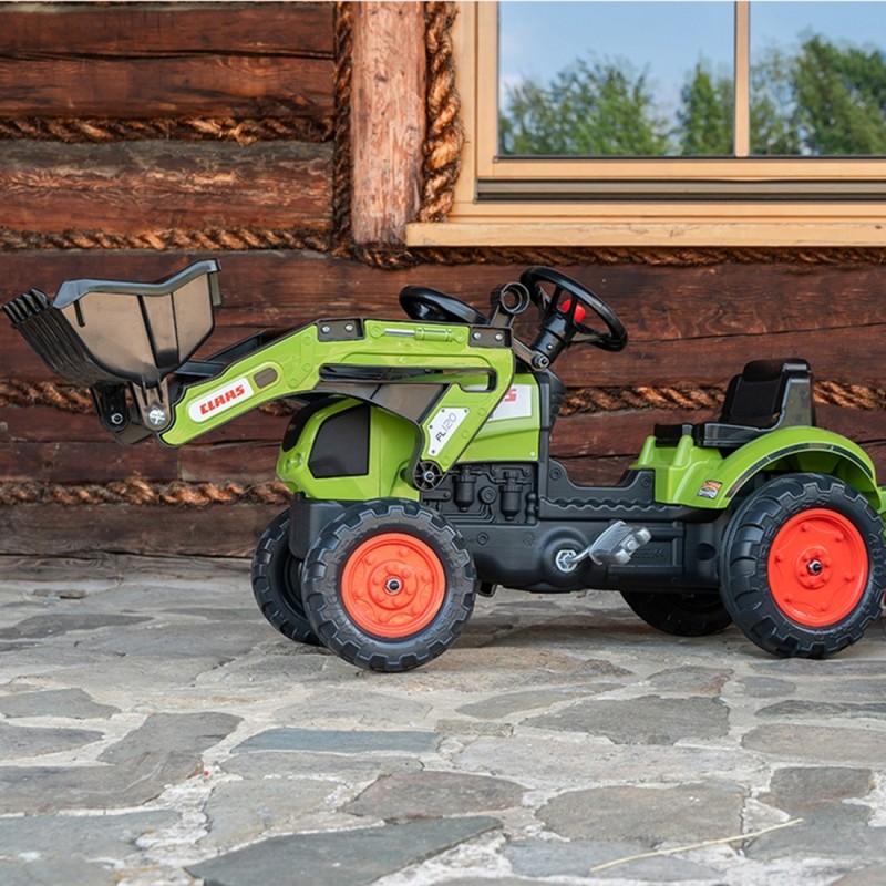 FALK Claas Pedálový Traktor s vlečkou a lyžicou
