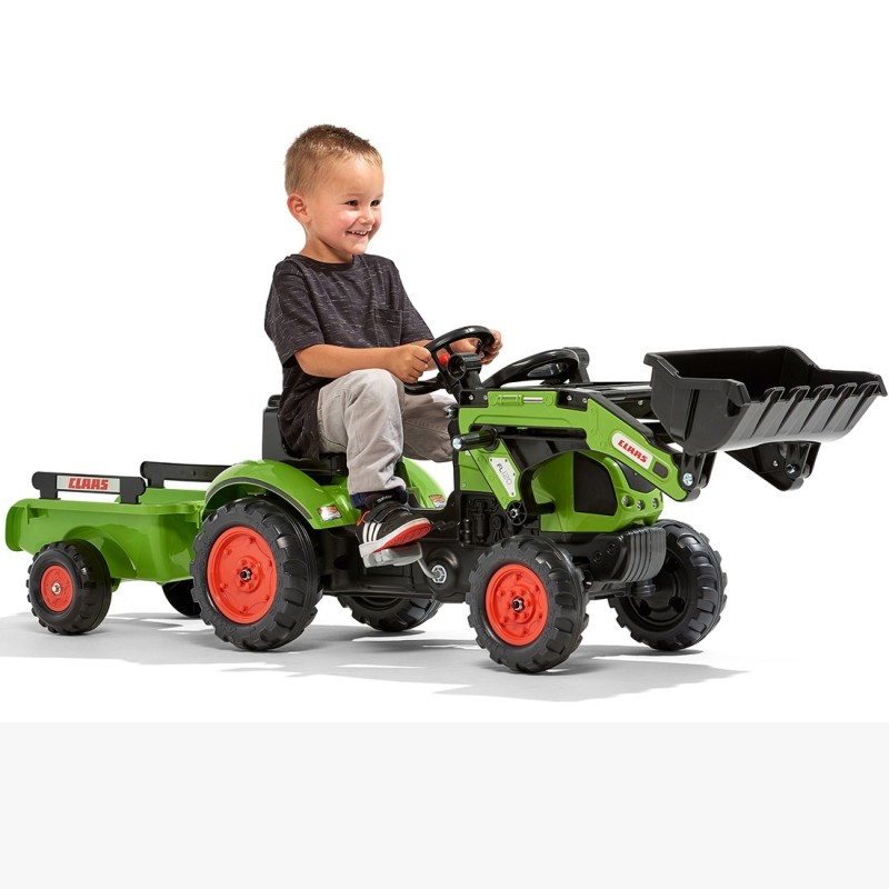FALK Claas Pedálový Traktor s vlečkou a lyžicou