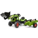 FALK Claas Pedálový Traktor s vlečkou a lyžicou