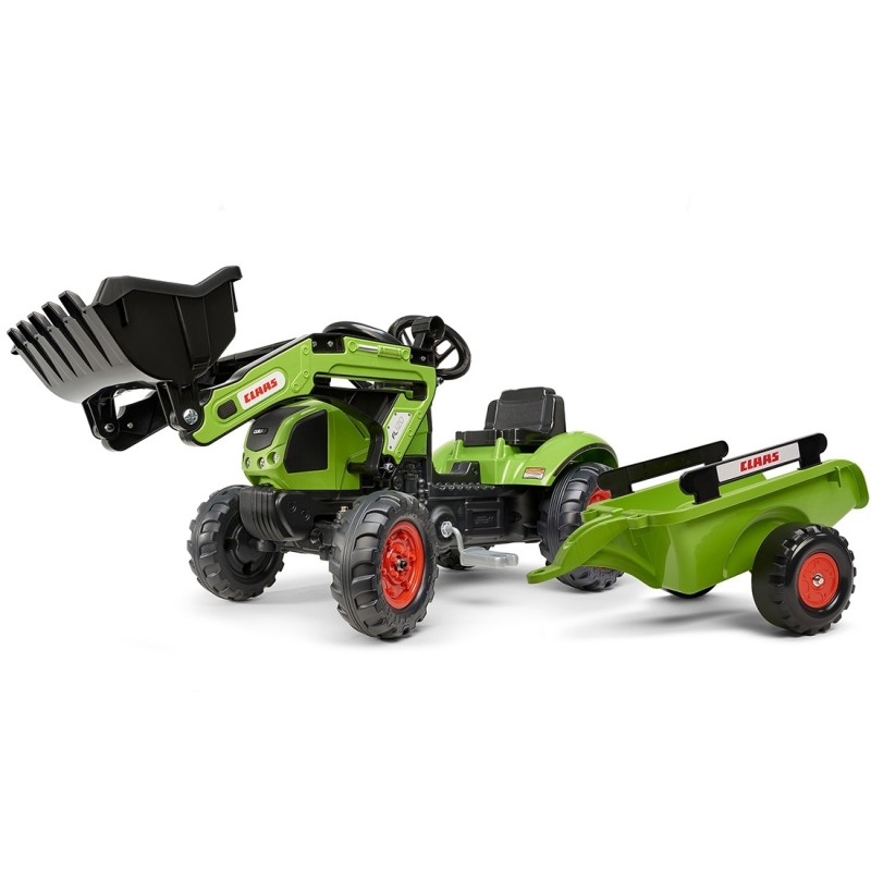 FALK Claas Pedálový Traktor s vlečkou a lyžicou