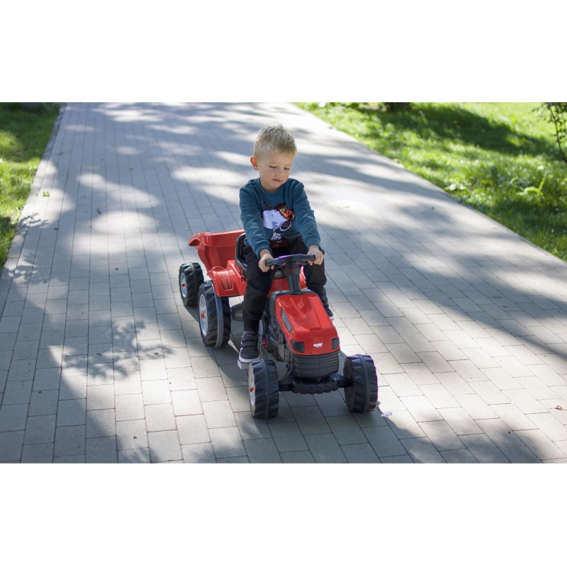 WOOPIE GoTrac MAXI Šliapací Traktor s Prívesom - Červený