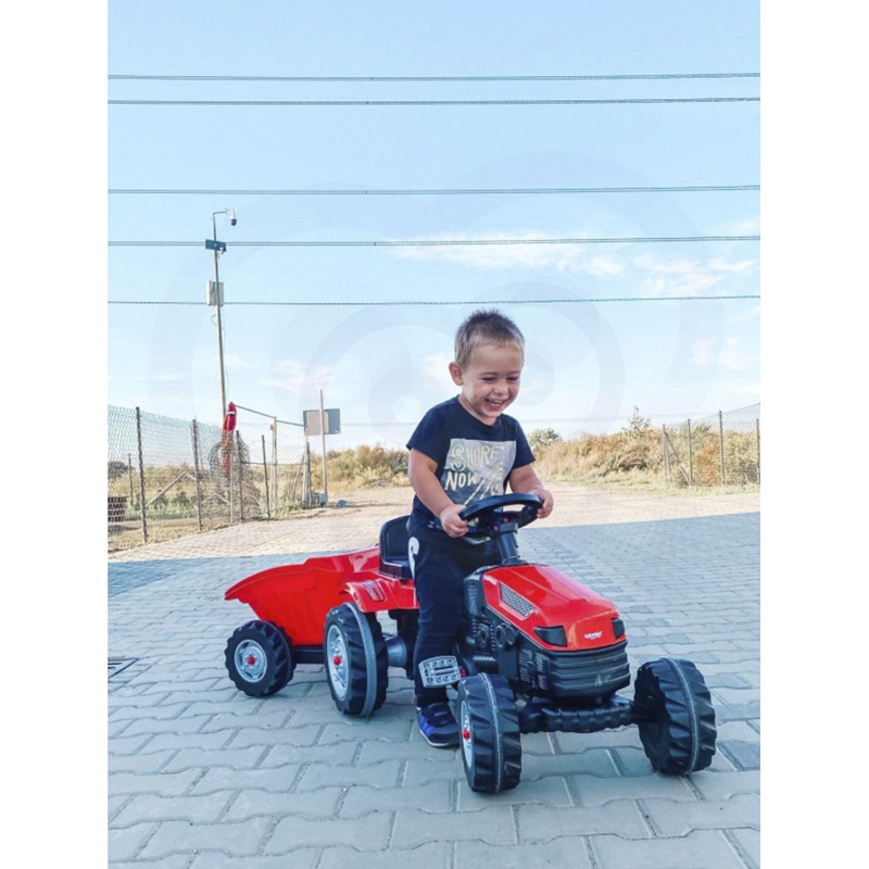 WOOPIE GoTrac MAXI Šliapací Traktor s Prívesom - Červený