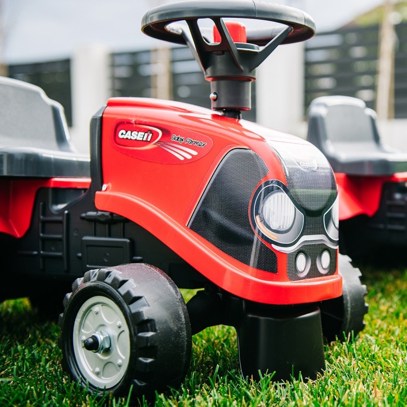 FALK Baby Case IH Ride-On Červený Detský Traktor s Vlečkou od 12 mesiacov