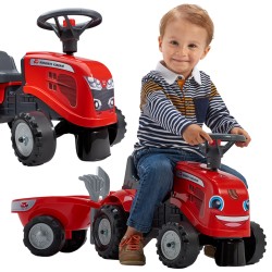 FALK Baby Massey Ferguson Červený Detský Traktor s Vlečkou od 12 Mesiacov