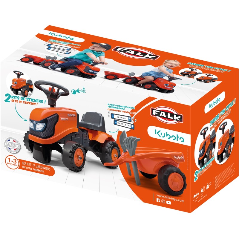 FALK Traktorík Baby Kubota s Vlečkou od 1 Roka