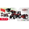 FALK Traktor Valtra na Pedále s Vlečkou a Lyžicou od 3 Rokov Bordový