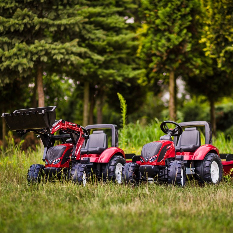 FALK Traktor na Pedále Valtra S4 s Vlečkou od 3 Rokov Bordový