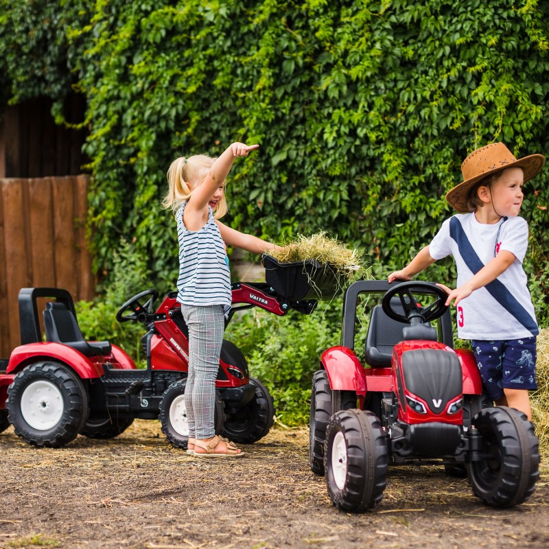FALK Traktor na Pedále Valtra S4 s Vlečkou od 3 Rokov Bordový