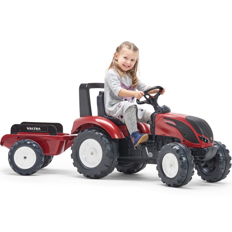 FALK Traktor na Pedále Valtra S4 s Vlečkou od 3 Rokov Bordový