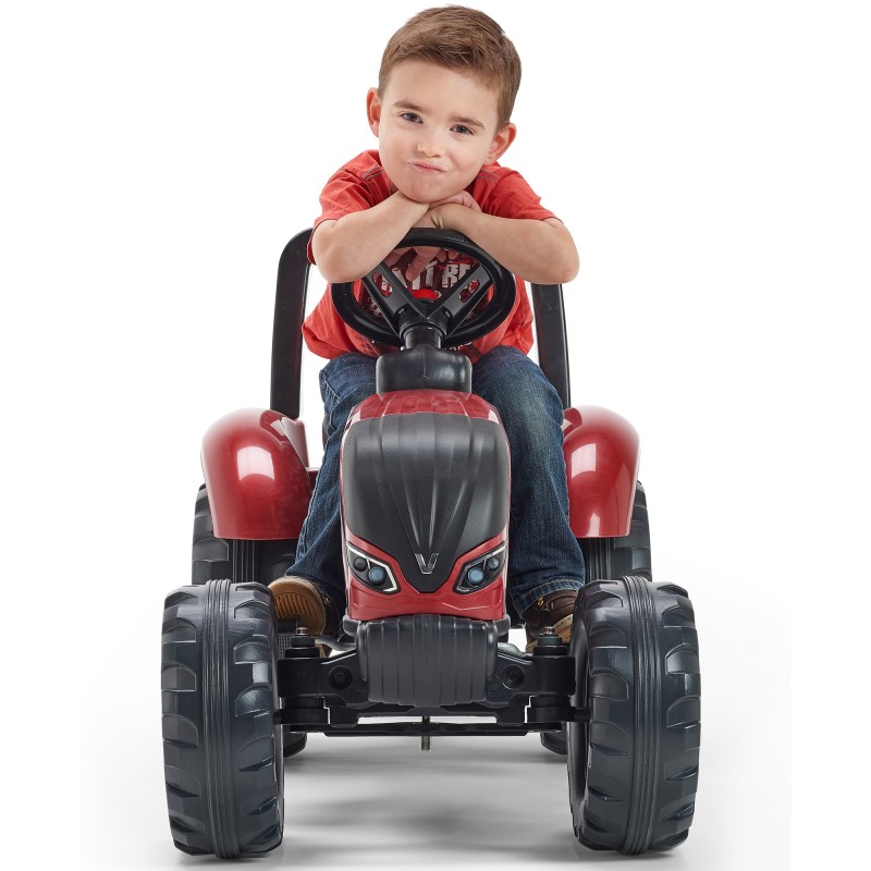 FALK Traktor na Pedále Valtra S4 s Vlečkou od 3 Rokov Bordový