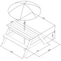 Piknikový Stôl AXI Nick s Lavičkou, Slnečníkom, Nádobami na Vodu a Piesok